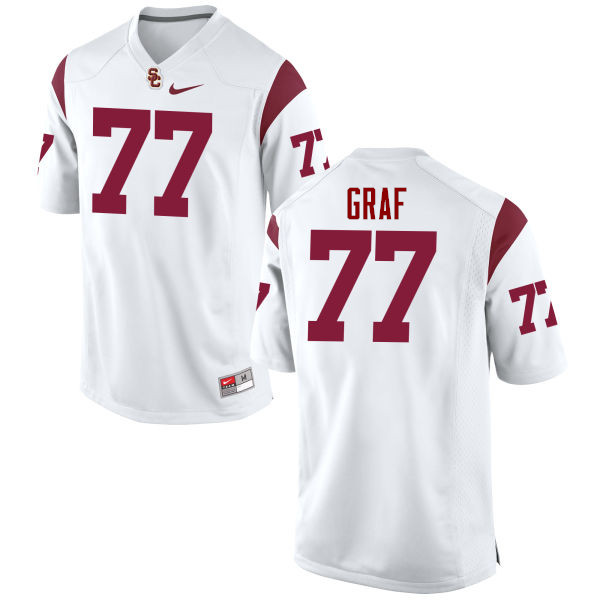 Men #77 Kevin Graf USC Trojans College Football Jerseys-White